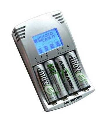 ANSMANN PHOTOCAM IV MAXE CHARGER + 4 BATTERIES RECHARGABLES AA/2500mA