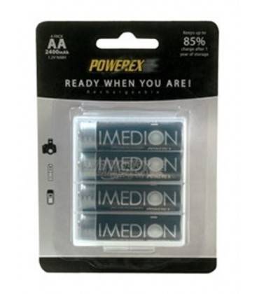 POWEREX PACK 4 batterie ricaricabili AA NiMH 1,2v 2400mAh. IMEDIONE