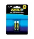 POWEREX PACK 2 AAA NiMH 1,2v 1000mAh batterie ricaricabili AAA NiMH 1,2v 1000mAh