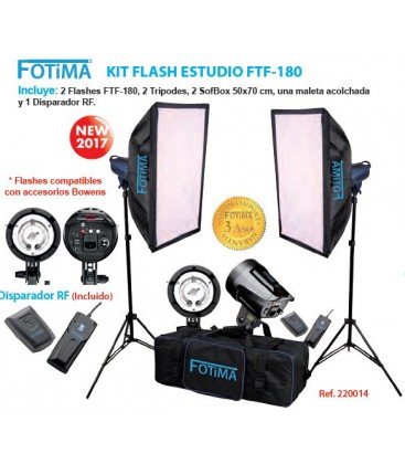 FOTIMA FTF-180 - KIT DE FLASH DE ESTUDIO 2X180W