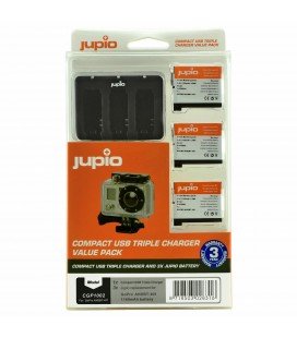 JUPIO KIT GOPRO  CARGADOR 3USB + 3 BATERIAS  AHDBT-401 HERO4 