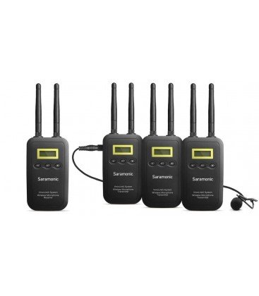 Saramonic Vmiclink5 - Sistema Sem Fio de Três Transmissores e Receptor com Monitor