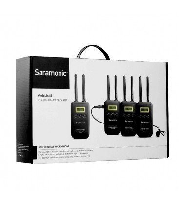 Saramonic Vmiclink5 - Sistema Sem Fio de Três Transmissores e Receptor com Monitor