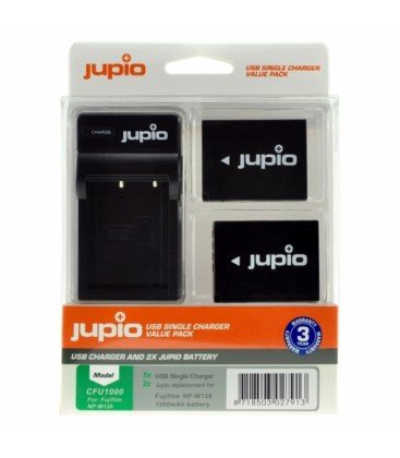 JUPIO 2 BATERIAS NP-W126S FUJIFILM + CARGADOR USB (CFU1001)