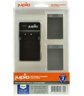 JUPIO 2 BATERIAS BLS-5/PS-BLS50 1210mAh  OLYMPUS + KIT CARGADOR USB (COL1004)