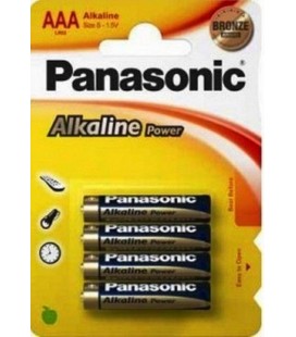 PANASONIC LR3 AAA PACK 4 piles ALKALINAS