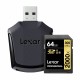 LEXAR SDXC 64 GB 300M/S + LECTOR USB3.0