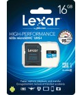 LEXAR MICRO SDXC 16 GB 95M/S 633X UHS1 + ADAPTADOR