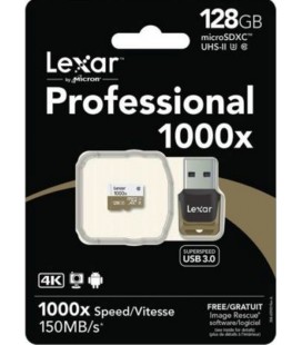 LEXAR-KARTE MICRO SDXC UHS-II 1000x + 150 MB / s mit USB 3.0-Adapter und USB 3.0-Adapter