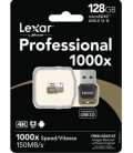 LEXAR CARD MICRO SDXC ADAPTATEUR UHS-II 1000x + USB 3.0 128 Go 150M / S