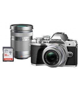 OLYMPUS E-M10 Mark III DZK IIR (1442 IIR + 40150R) SILVER + CASE + 16GB SD UHS-I EXCLUSIVE KIT ONLY CANARY ISLANDS