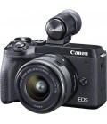CANON EOS M6 MKII + EF-M 15-45 mm f / 3.5-6.3 IS STM + VISUALIZZATORE ELETTRONICO EVF-DC2