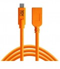 TETHERPRO USB TYPE-C TO USB TYPE-A EXTENSION CABLE (15 'ORANGE)