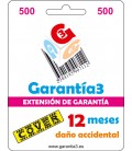 GARANTÍA3 COVER HASTA 500 EUROS  - 12 MESES DAÑO ACCIDENTAL