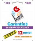 GARANTÍA3 COVER HASTA 1000 EUROS  - 12 MESES DAÑO ACCIDENTAL