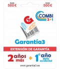 GARANTÍA3 COMBI HASTA 500 EUROS - 2 AÑOS EXTENSIÓN DE GARANTÍA + 1 AÑO DAÑO ACCIDENTAL