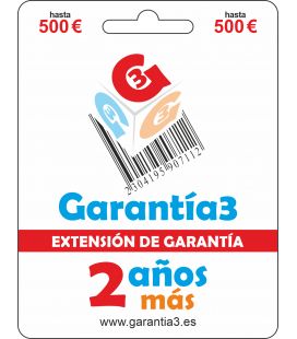 GARANTÍA3 EXTENSIÓN DE GARANTÍA HASTA 500 EUROS