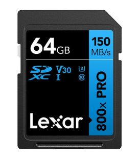 LEXAR TARJETA SDHC 800X PRO BLUE 64GB UHS-1 V30 150MB/S