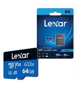 LEXAR TARJETA MICRO SD BLUE UHS-I 633X 64GB V30